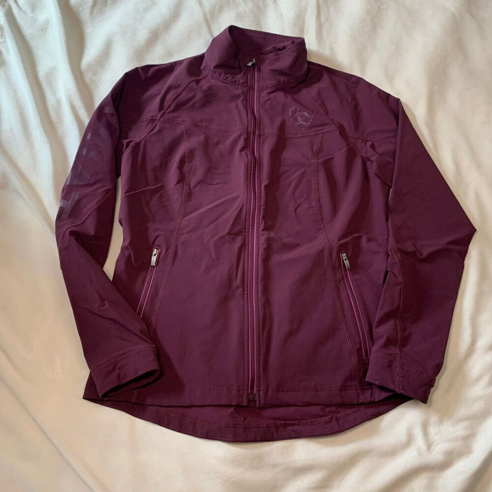 Ariat Tek Plum Zip Up Fitted Lightweight Agile Soft Shell Jacket Sz Medium
